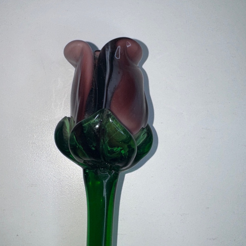 Vintage Style Jack in the Pulpit Art Glass Vase Calla
Lily Purple Green - Picture 7 of 17